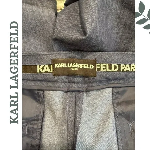 Karl Lagerfeld Paris Wide-Leg Dress Pants – Blue Chambray, Size 16 - Picture 6 of 6
